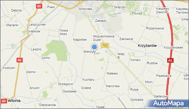 mapa Wały A, Wały A na mapie Targeo